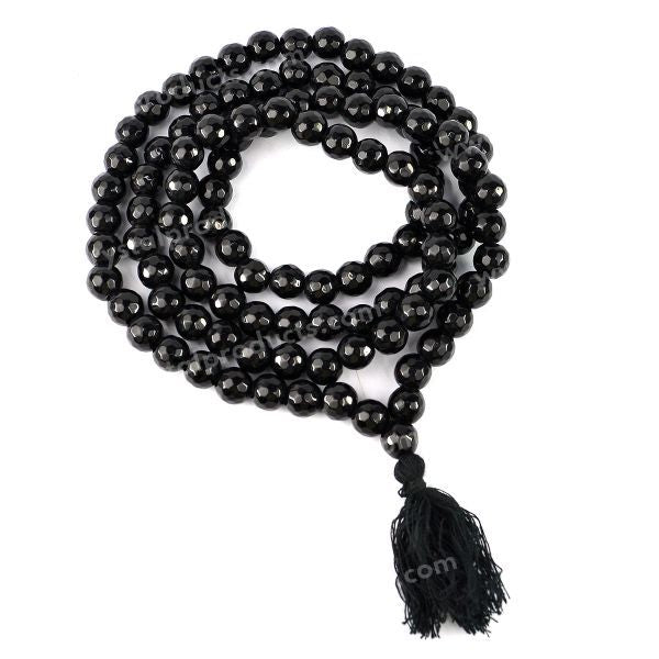 Natural Crystal Stone 8 mm 108 Faceted Bead Mala for Unisex