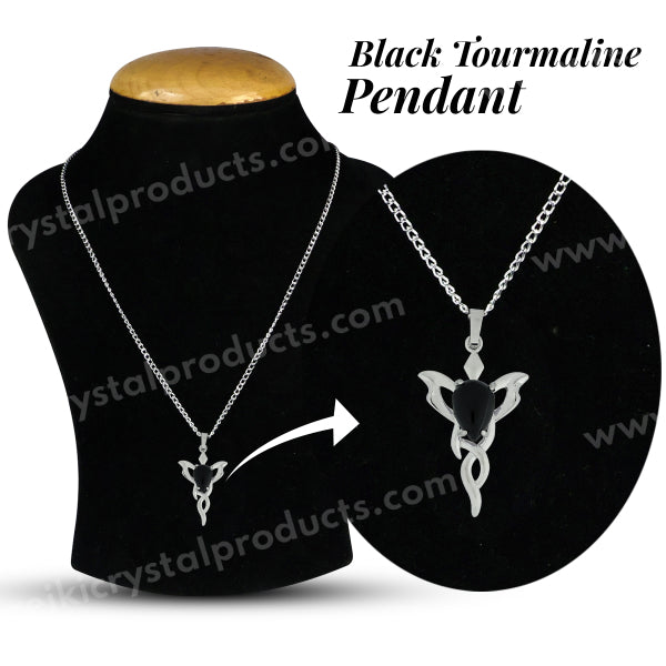Natural Crystal Stone Butterfly Shape Pendant with Metal Chain