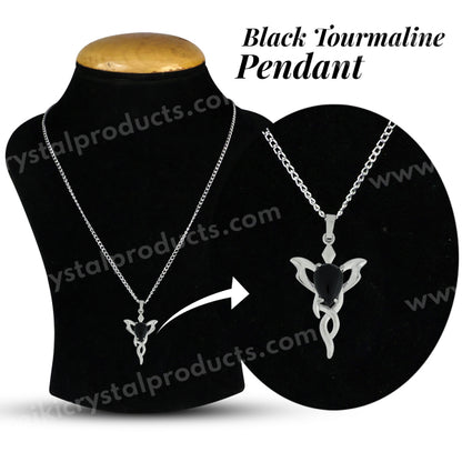 Natural Crystal Stone Butterfly Shape Pendant with Metal Chain