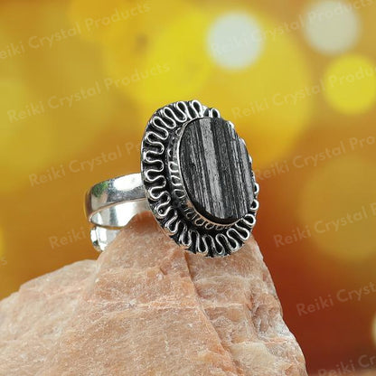 Natural Original Crystal Stone Adjustable Ring