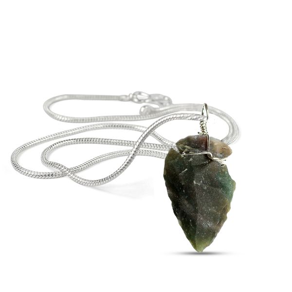 Natural Arrow Head Pendant With Chain