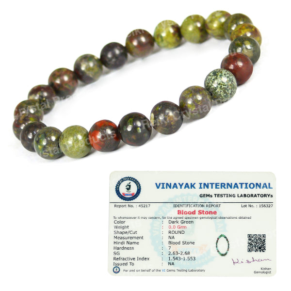 Certified Natural Crystal Stones 8 mm Round Beads Bracelet