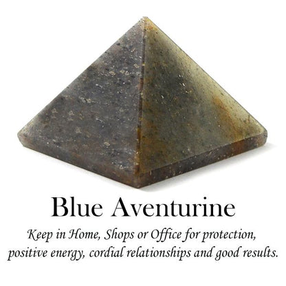 Blue Aventurine Pyramid for Reiki Healing and Vastu Correction 20-25 mm Appeox