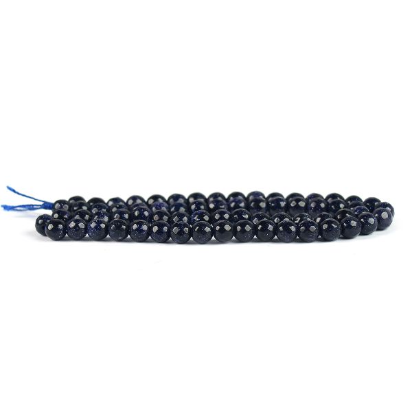 Goldstone Blue 6 mm Faceted Loose Beads 65-70 pcs for Making Bracelet Mala Necklaces