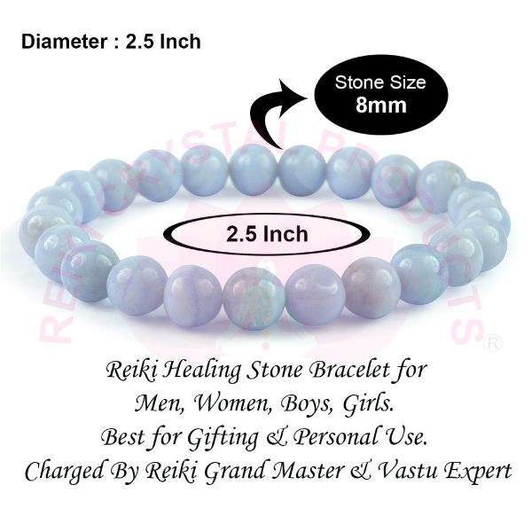 Natural Blue Lace Agate healing bracelet for peaceful energy