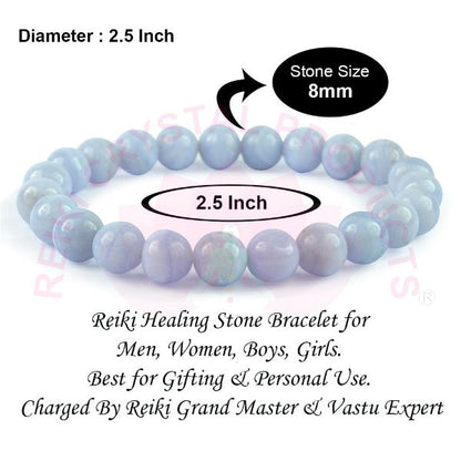 Natural Blue Lace Agate healing bracelet for peaceful energy