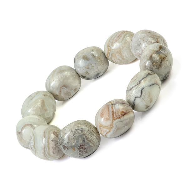 Natural Crystal Stone Crazy Lace Agate Tumble Bracelet for Unisex