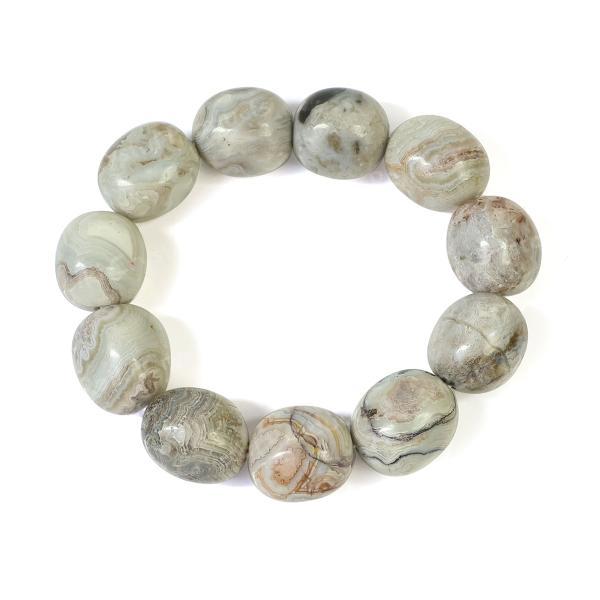 Natural Crystal Stone Crazy Lace Agate Tumble Bracelet for Unisex
