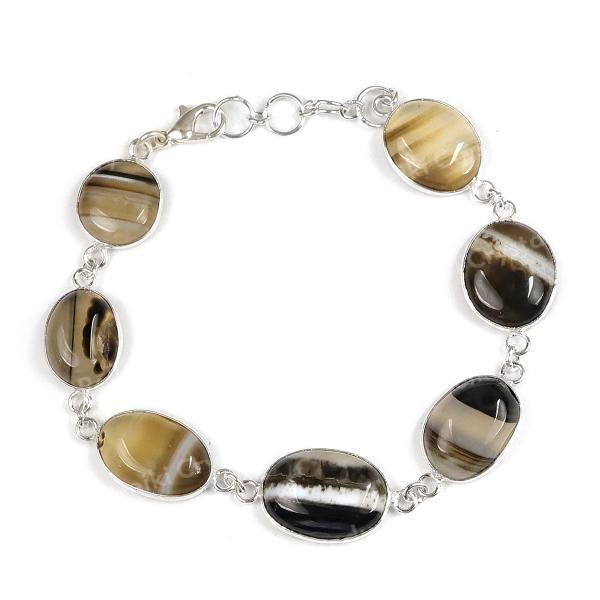 Natural Crystal Stone Adjustable Metal Bracelet for Unisex