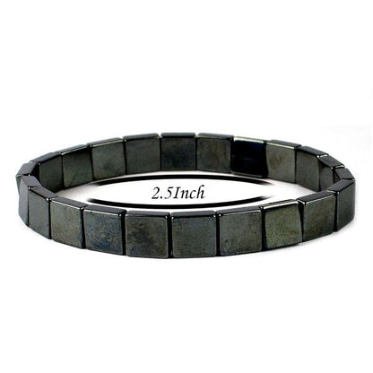 Flat Square Hematite Bracelet