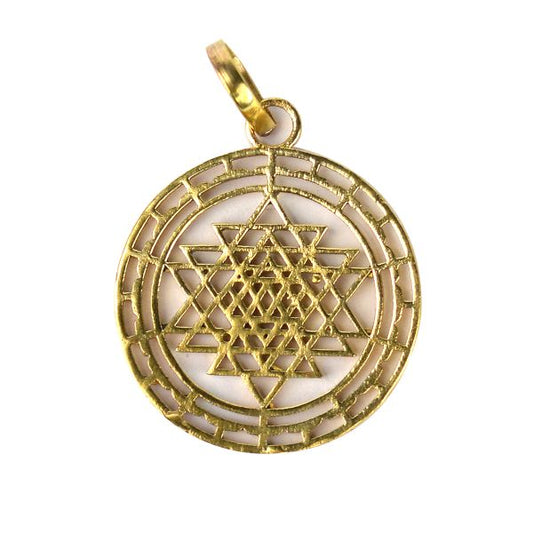 Brass Shree Yantra Locket Pendant