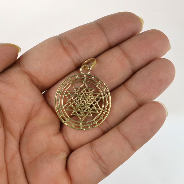 Brass Shree Yantra Locket Pendant