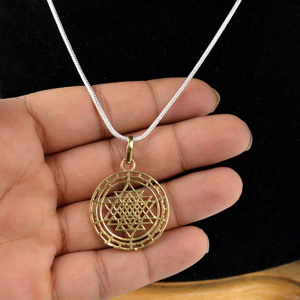 Brass Shree Yantra Locket Pendant