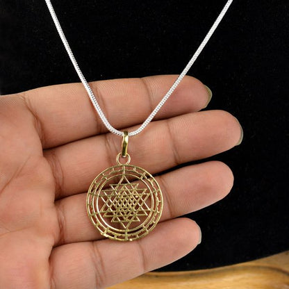 Brass Shree Yantra Locket Pendant