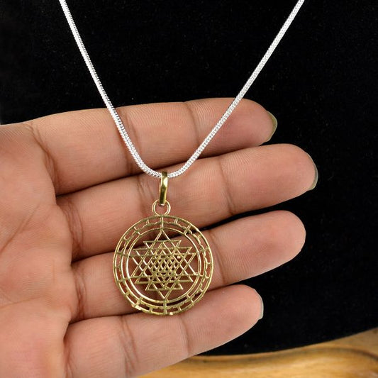 Brass Shree Yantra Locket Pendant