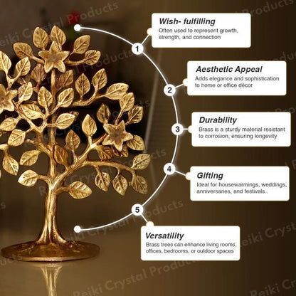 Brass Kalpavriksha Tree Gift for Good Luck Vastu Correction & Feng Shui Decorative Showpiece