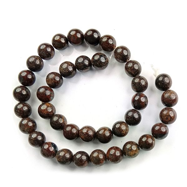 Natural Bronzite 10mm round loose beads strand