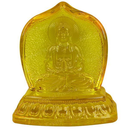 Feng Shui Glass Gautam Buddha Statue Showpiece