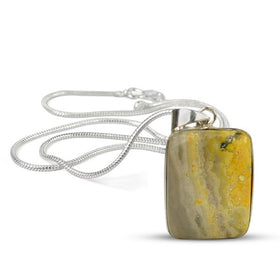 AAA Quality Bumblebee Jasper Square Pendant With Chain