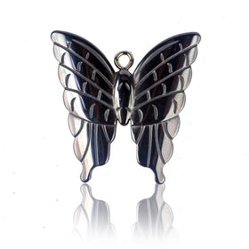 Hematite Crystal Butterfly Pendant