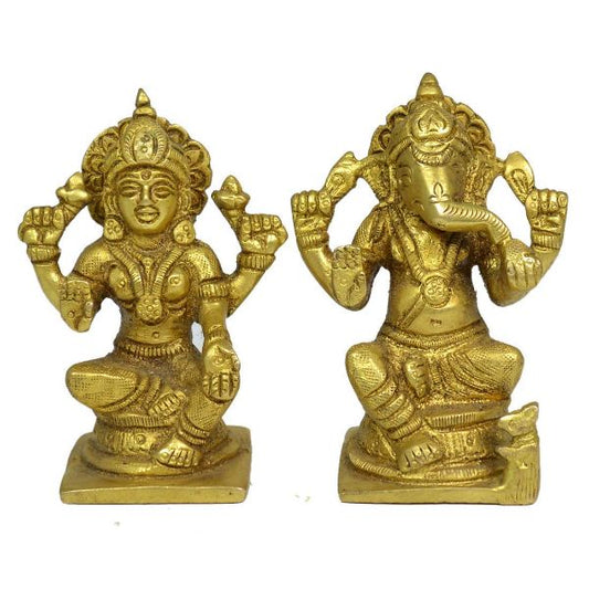 Brass laxmi Ganesha god for Home Decor, Gifting -580-650 Gram