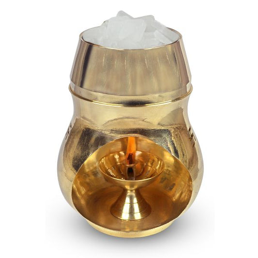 Vastu / Feng Shui Brass Aroma Incense Burner Camphor Lamp, Kapoor Lamp / Magic Lamp / Oil Burner / Oil Diffuser With Diya