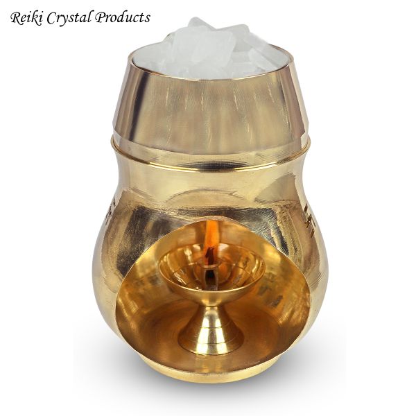 Vastu / Feng Shui Brass Aroma Incense Burner Camphor Lamp, Kapoor Lamp / Magic Lamp / Oil Burner / Oil Diffuser With Diya