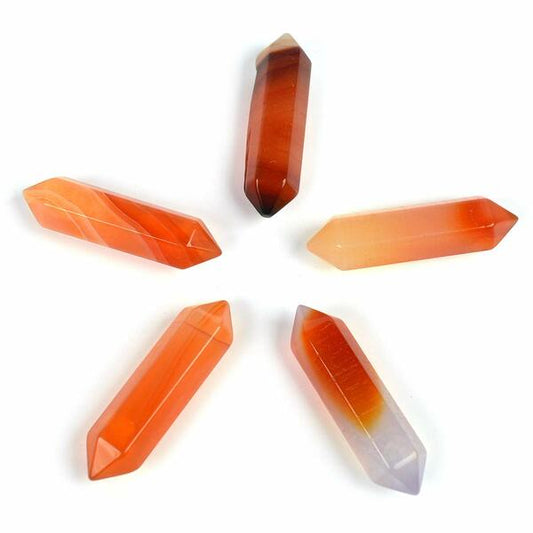 Carnelian Double Terminated Pencil for Reiki Healing and Crystal Healing Stones 2.4 cm