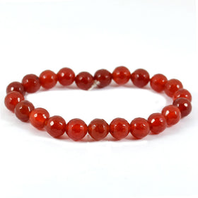 Natural Crystal Stone 8 mm Faceted Bead Bracelet for Unisex
