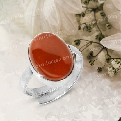Natural Original Crystal Stone Adjustable Ring for Unisex