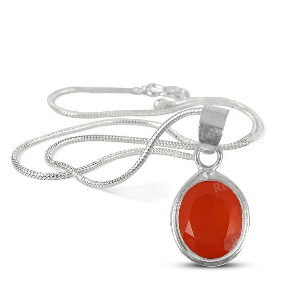AAA Natural Stone Pendant - Locket with Metal Chain for Unisex
