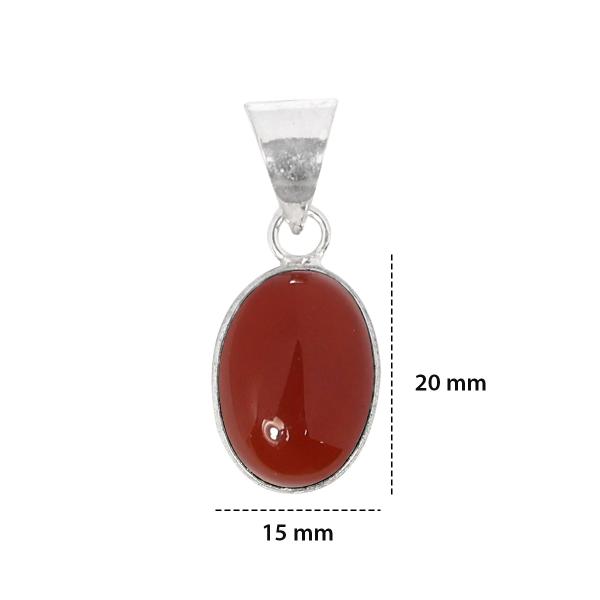 Natural Carnelian Oval Shape Pendant Locket with Metal Chain for Unisex