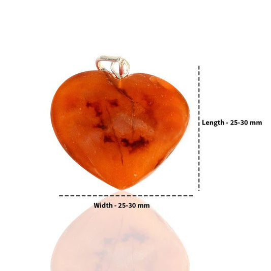 Natural Carnelian Heart Shape Pendant/Locket with Chain