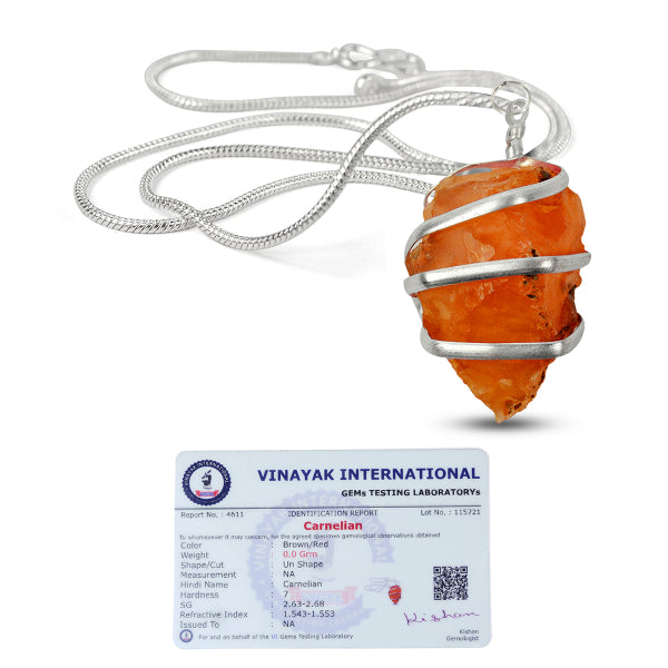 Certified AAA Quality Natural Wire Wrapped Pendant - Locket with Metal Chain