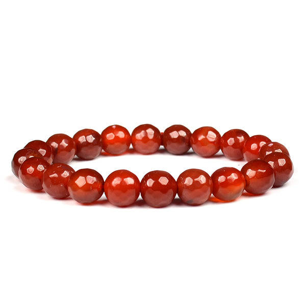 Natural Crystal Stone 10 mm Faceted Bead Bracelet for Unisex