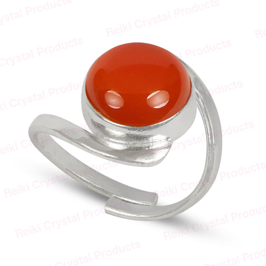 Natural Crystal Gemstone Adjustable Round Shape Ring