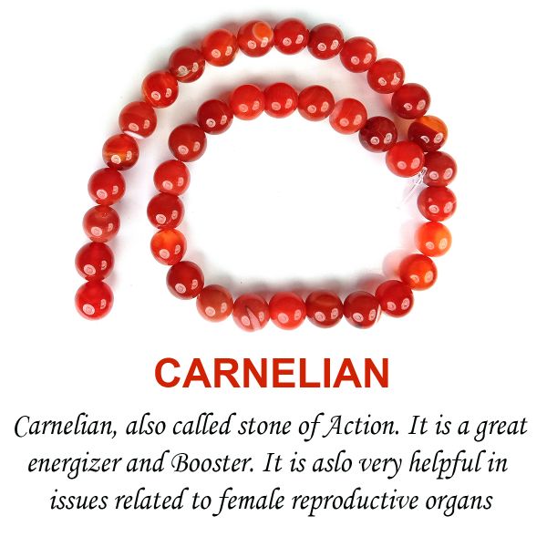 Carnelian 10 mm Round Loose Beads 35-40 pcs for Making Bracelet Mala Necklaces