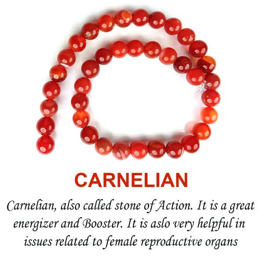 Carnelian 10 mm Round Loose Beads 35-40 pcs for Making Bracelet Mala Necklaces