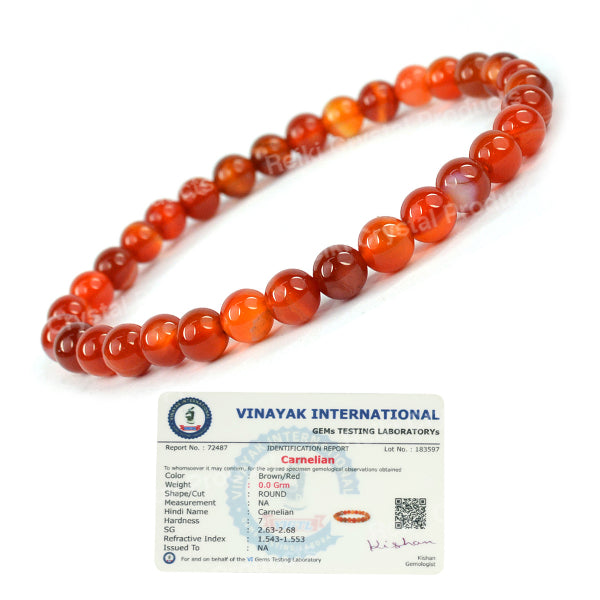 Certified Natural Crystal Stones 6 mm Round Bead Bracelet Energized By Reiki Grand Master