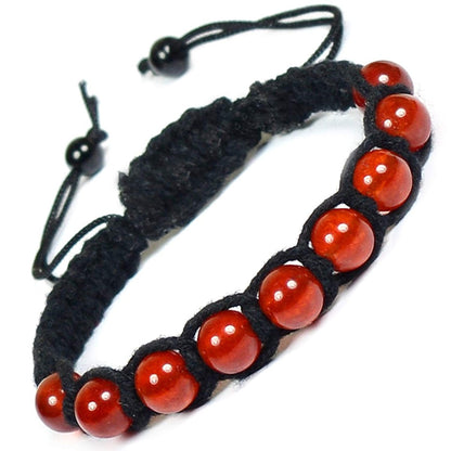 Natural Crystal Stone 8 mm Round Bead Thread Bracelet