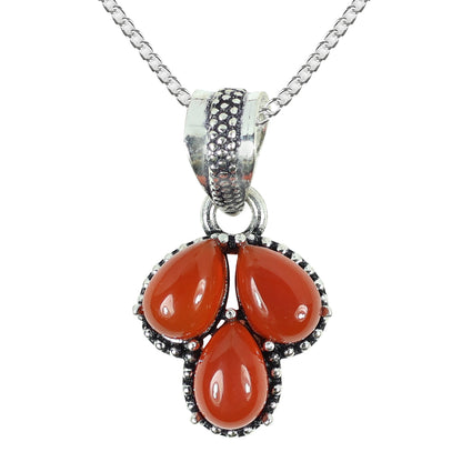 Natural Crystal Gemstone Pendant Locket with Chain for Women Girls