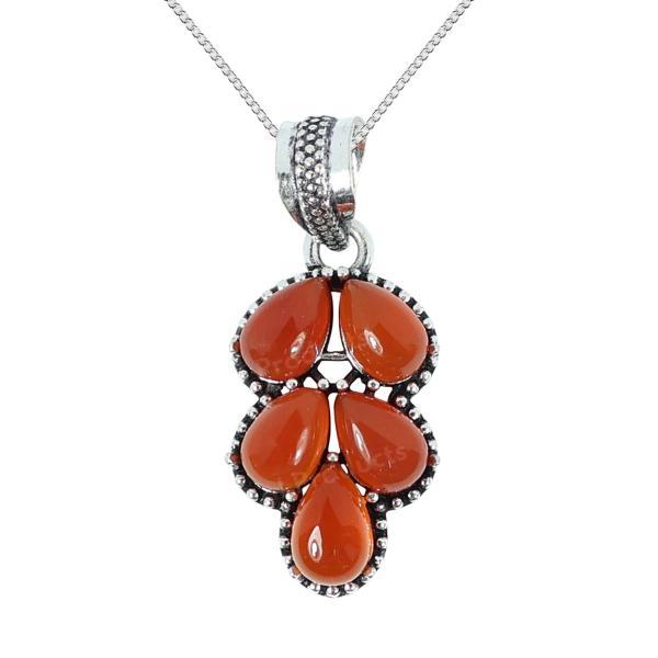 Natural Gemstone Crystal Pendant Locket with Chain for Women Girls