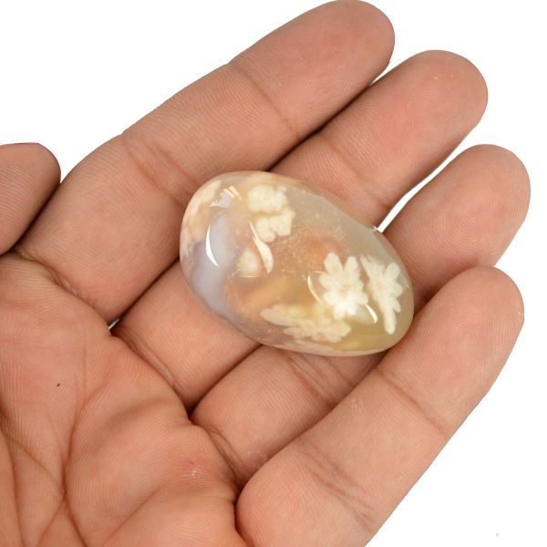Carnelian Flower Tumble Stone