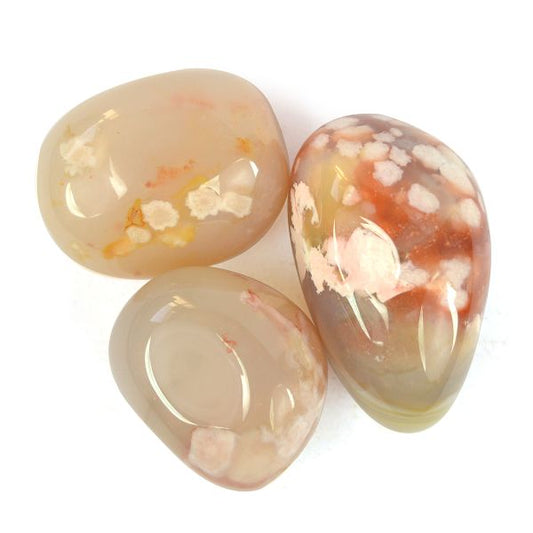 Carnelian Flower Tumble Stone