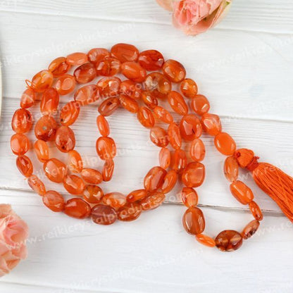 Natural Crystal Stone Oval Beads Mala for Unisex