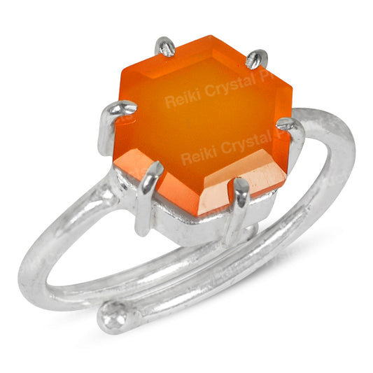 Natural Gemstone Adjustable Ring for Unisex