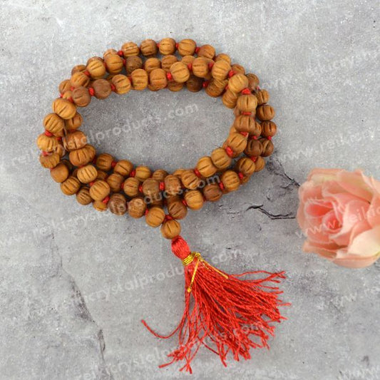 Chandan Mala Original in 108 Round Beads Mala Energized By Reiki Grandmaster