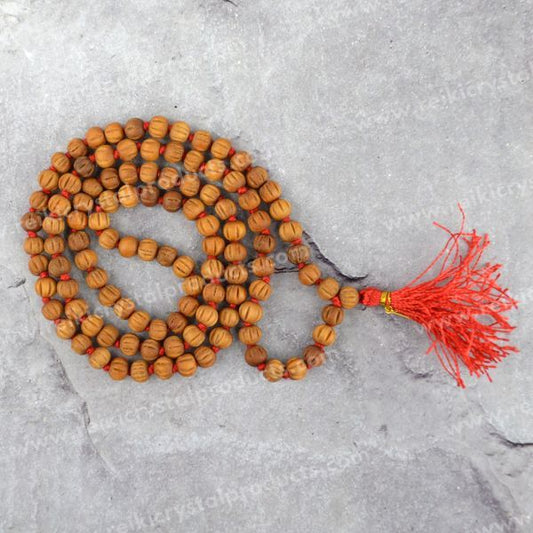 Chandan Mala Original in 108 Round Beads Mala Energized By Reiki Grandmaster