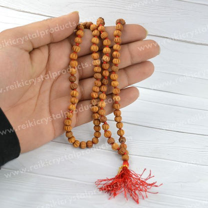 Chandan Mala Original in 108 Round Beads Mala Energized By Reiki Grandmaster