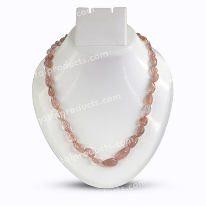 Natural Crystal Stone Cherry Quartz Necklace for Women